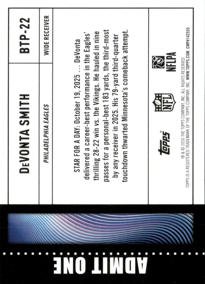 DeVonta Smith card back