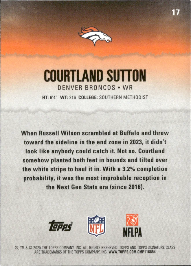 Courtland Sutton card back