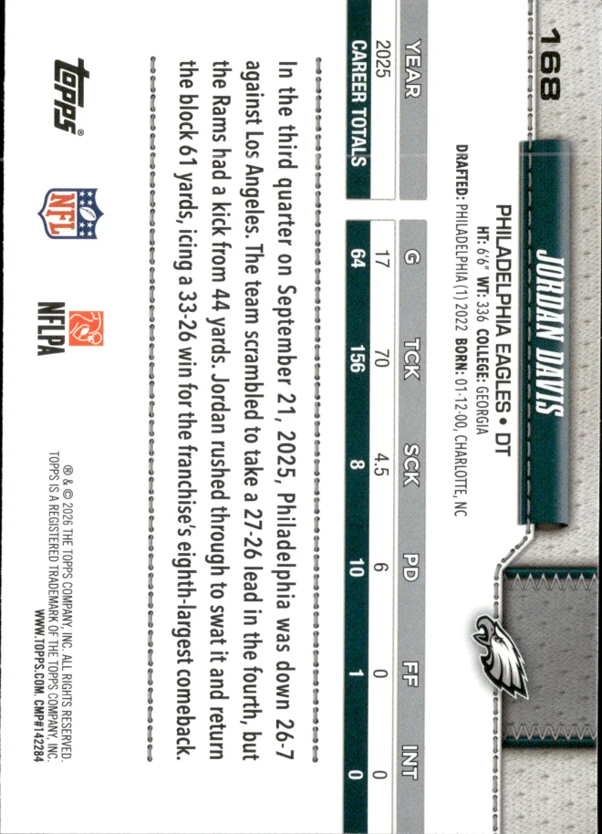 Jordan Davis card back