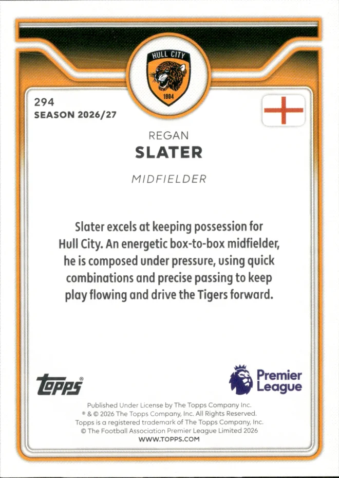 Regan Slater card back