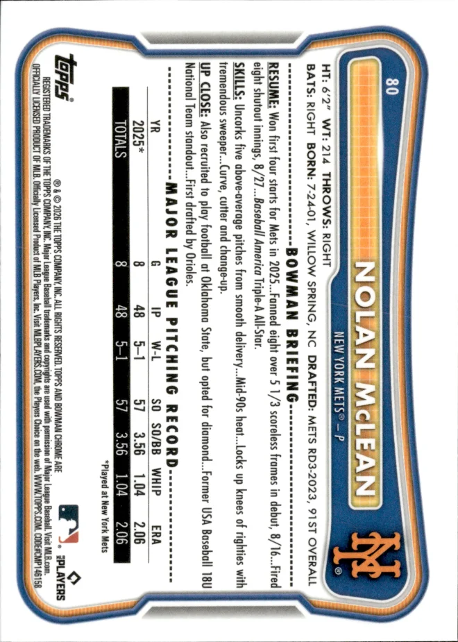 Nolan McLean card back