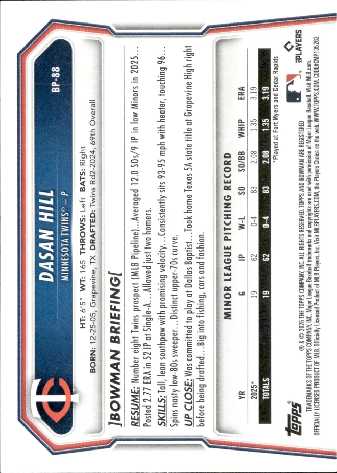 Dasan Hill card back