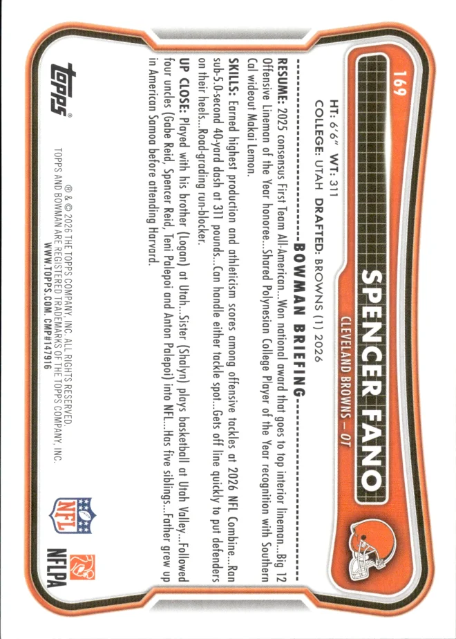 Spencer Fano card back