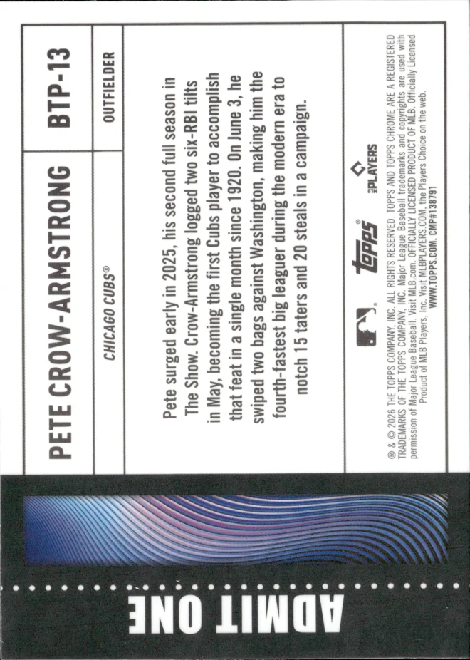 Pete Crow-Armstrong card back