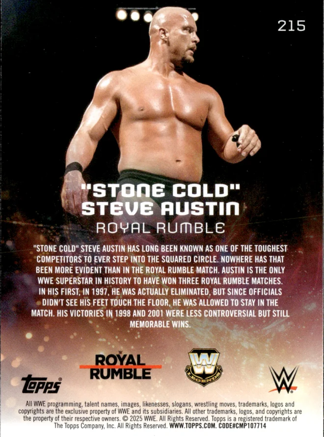 "Stone Cold" Steve Austin card back