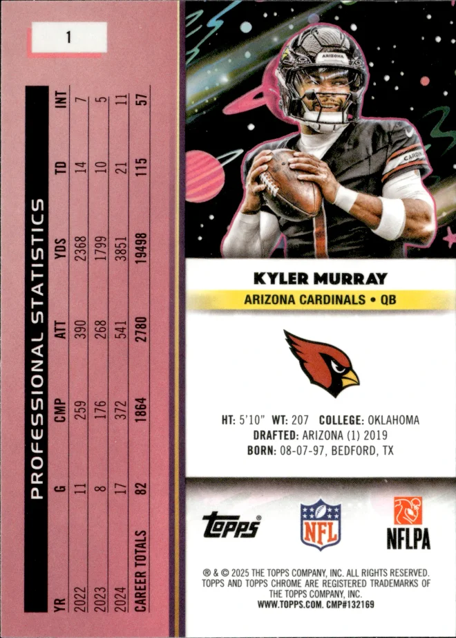Kyler Murray card back