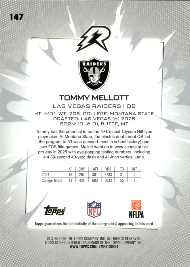 Tommy Mellott card back