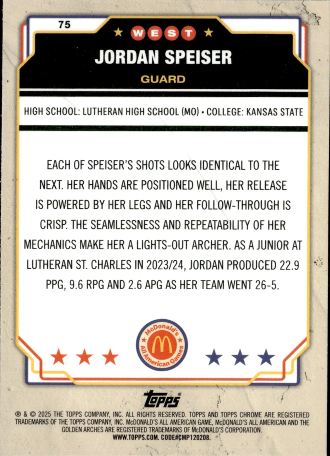 Jordan Speiser card back