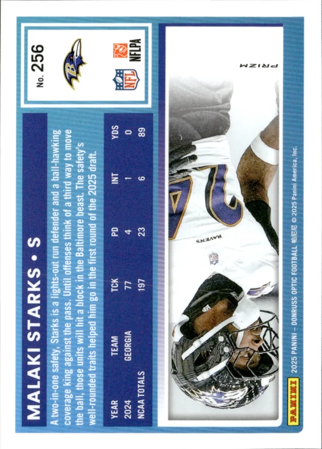 Malaki Starks card back