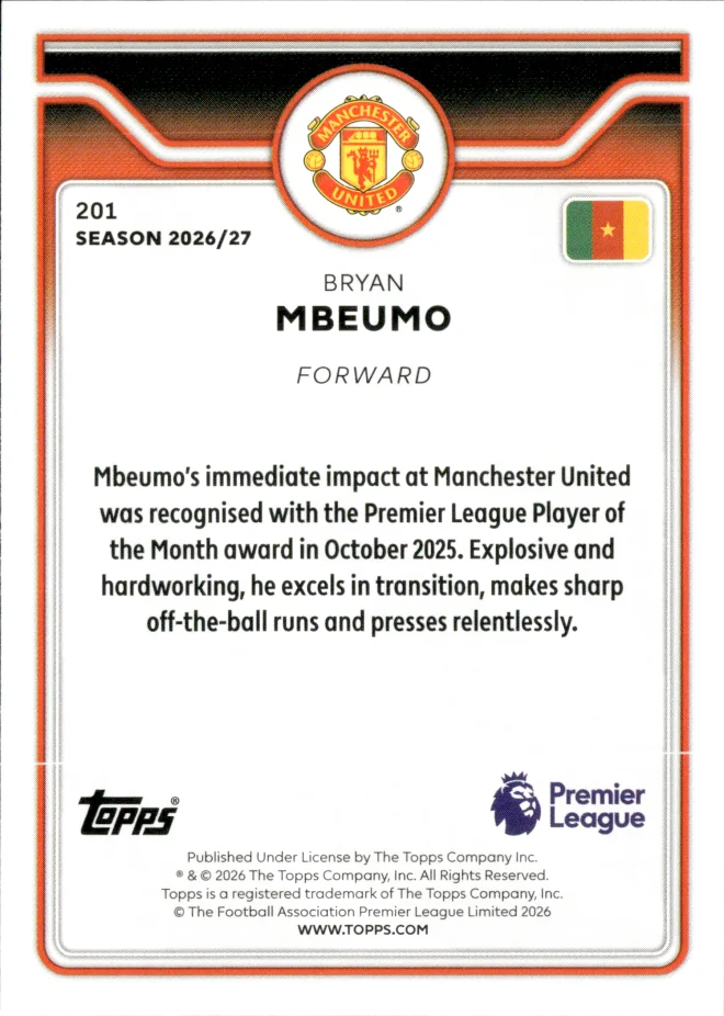 Bryan Mbeumo card back