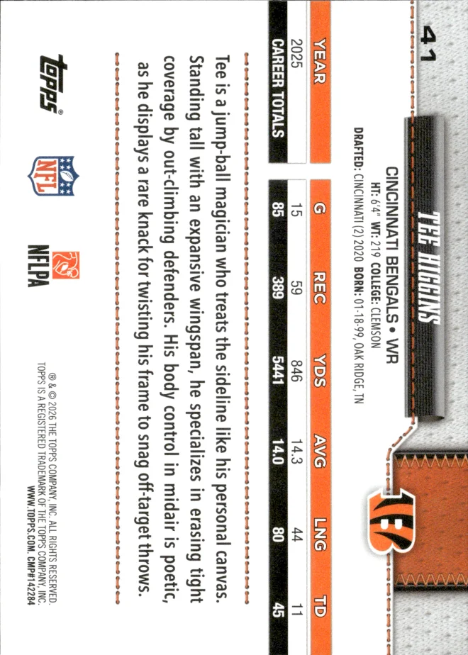 Tee Higgins card back