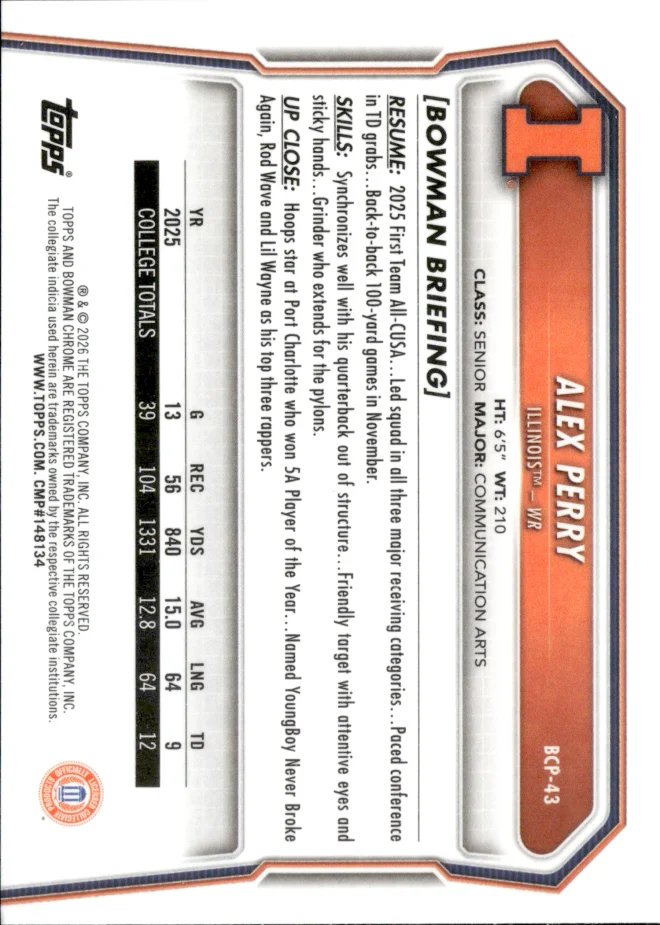 Alex Perry card back