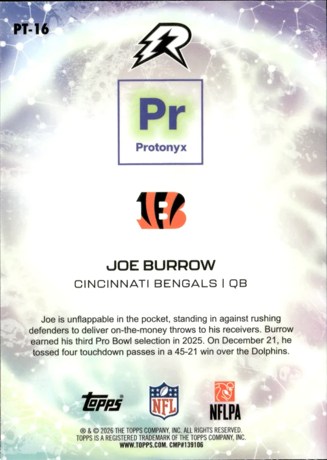 Joe Burrow card back