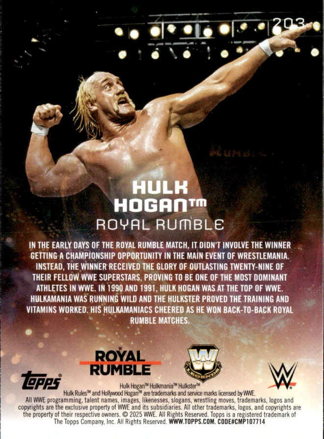Hulk Hogan card back