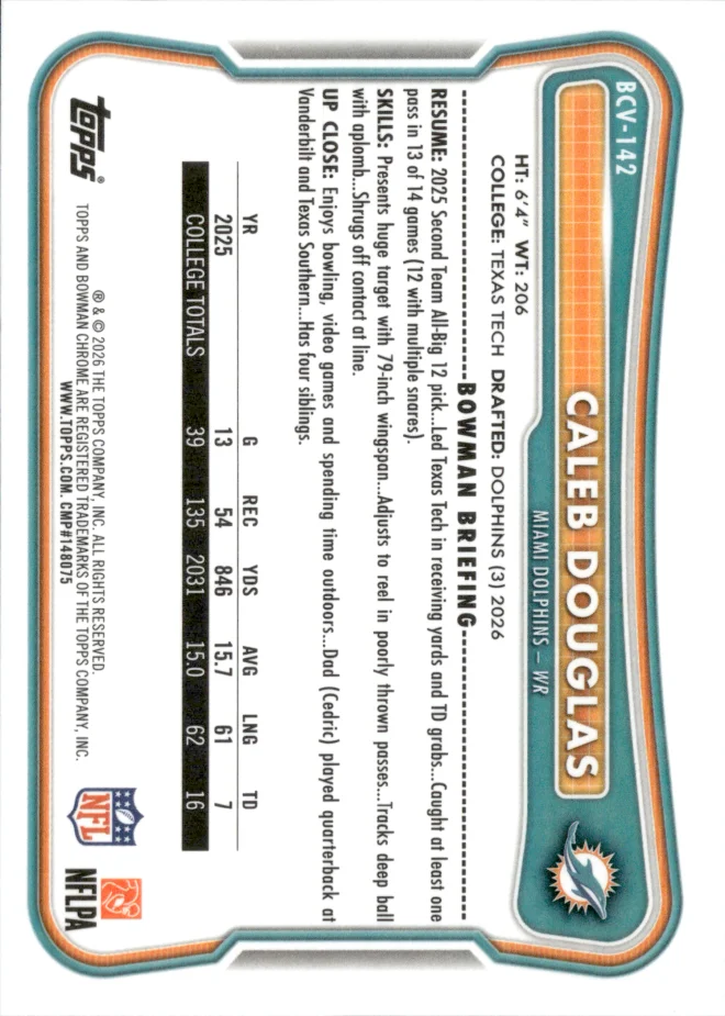 Caleb Douglas card back