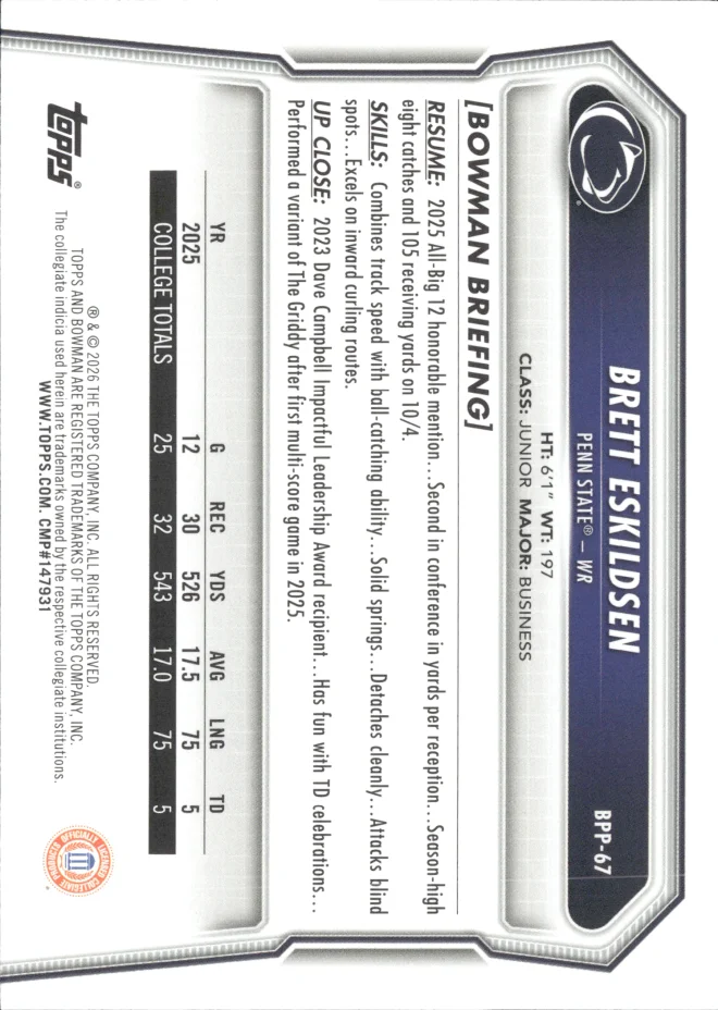 Brett Eskildsen card back