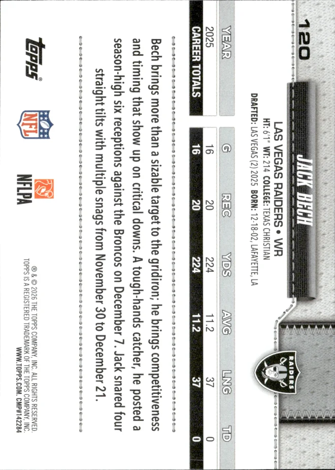 Jack Bech card back