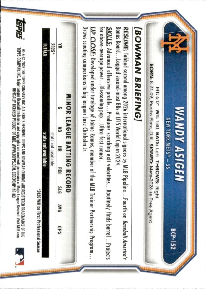 Wandy Asigen card back