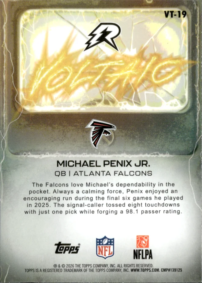 Michael Penix Jr. card back