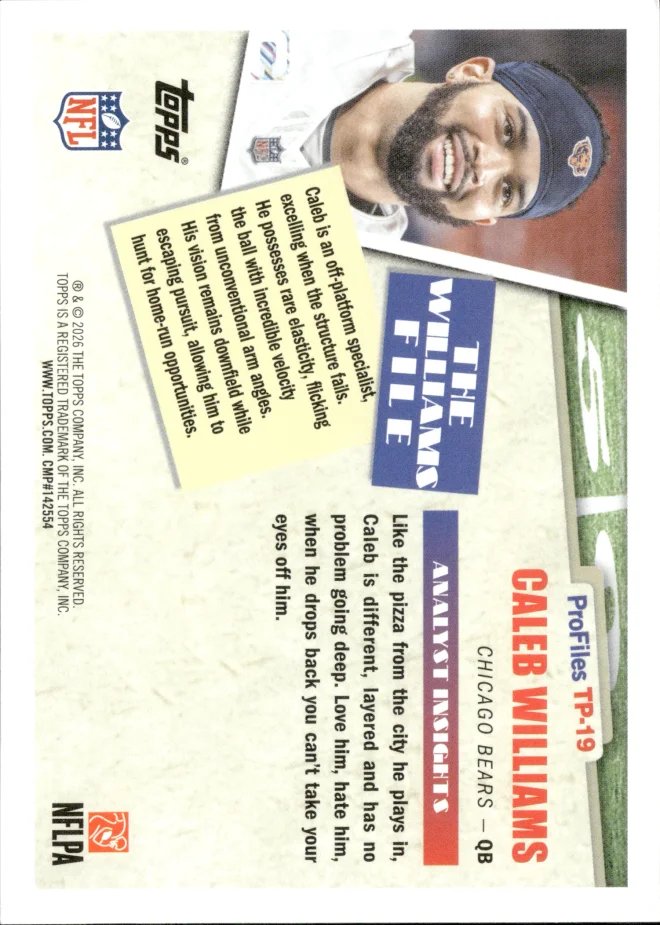 Caleb Williams card back