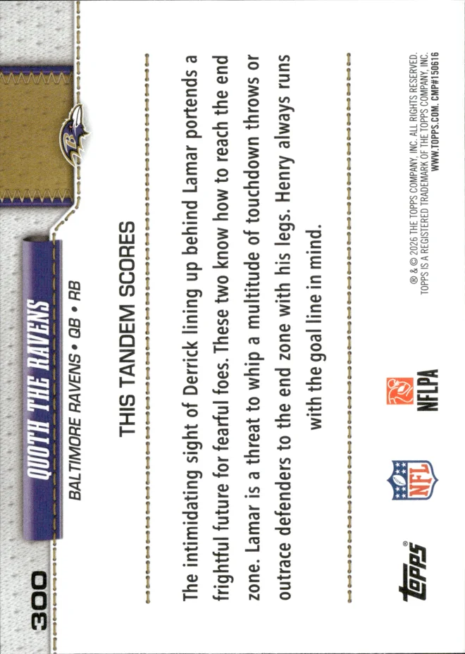 Lamar Jackson / Derrick Henry card back