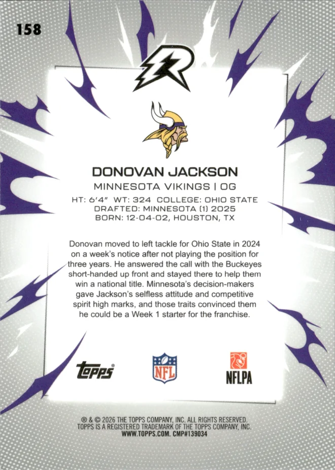 Donovan Jackson card back