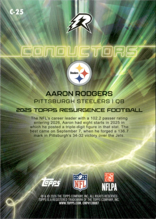 Aaron Rodgers card back