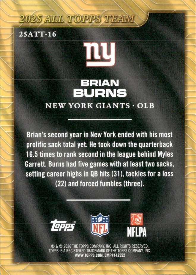 Brian Burns card back