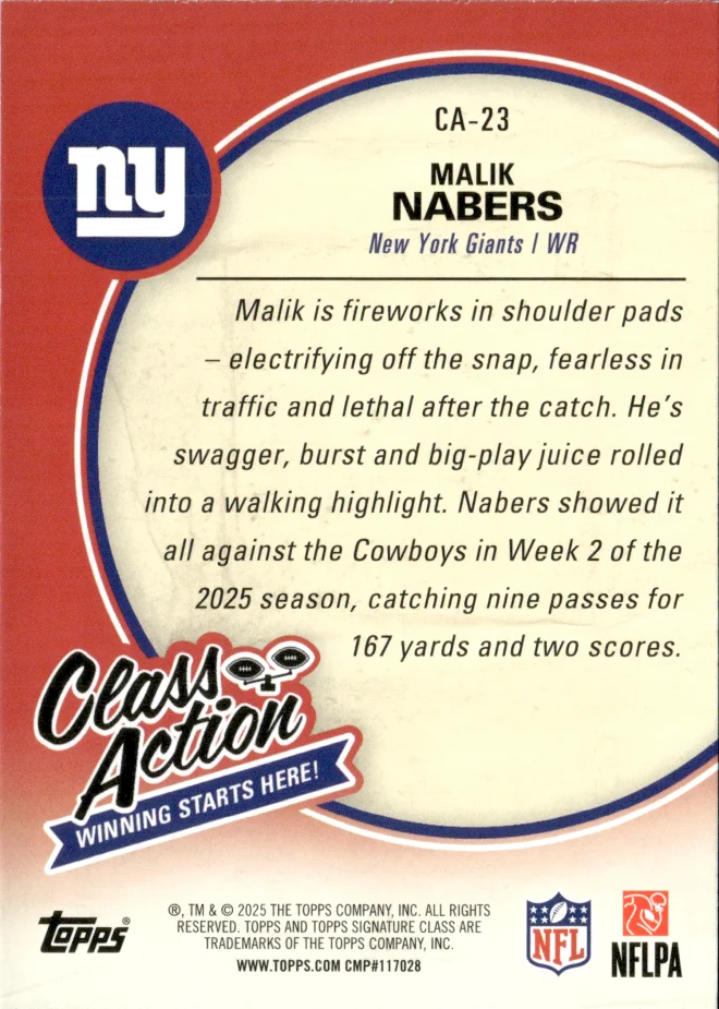 Malik Nabers card back
