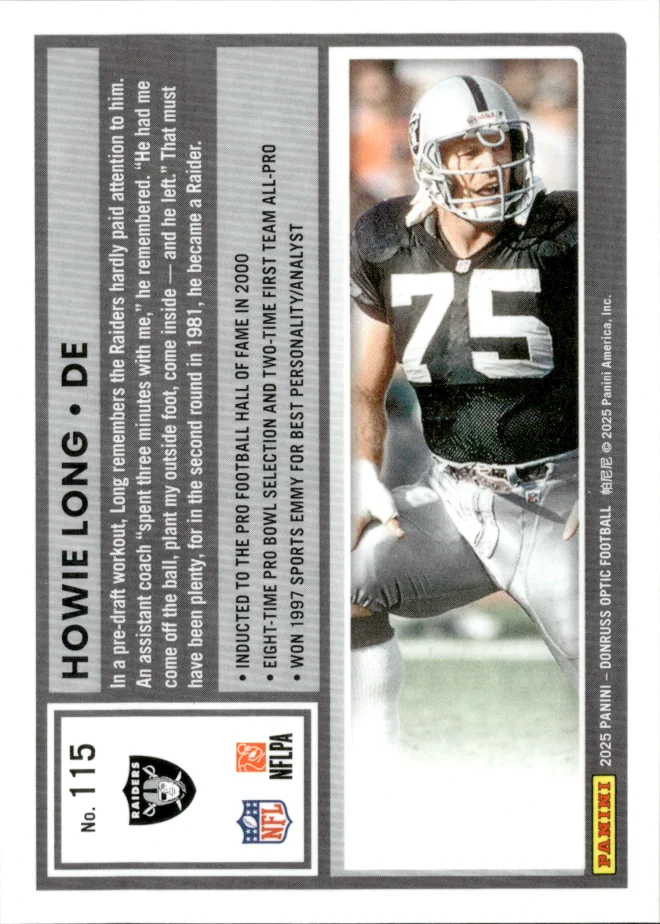 Howie Long card back