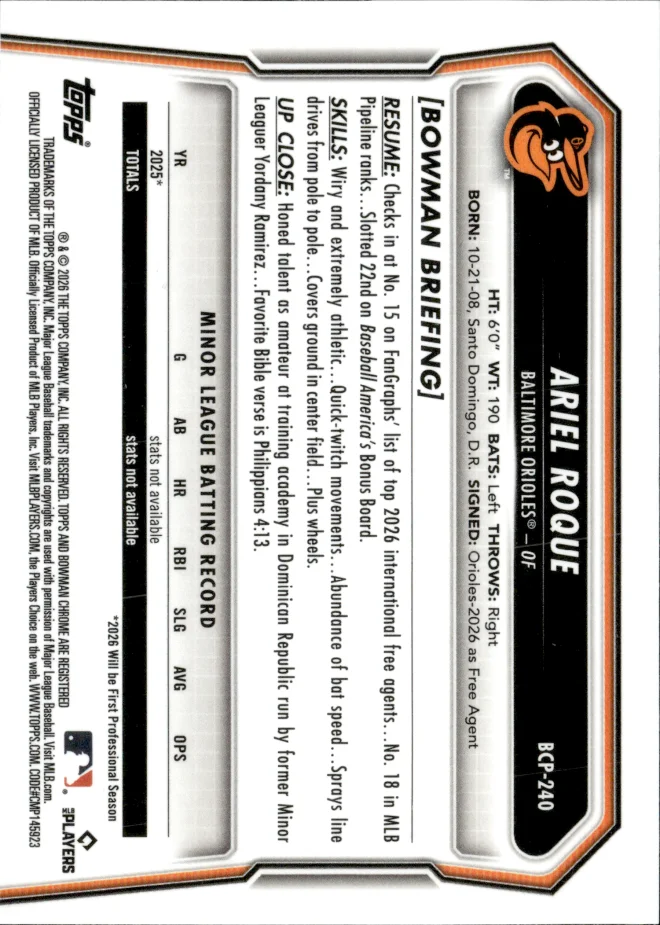 Ariel Roque card back