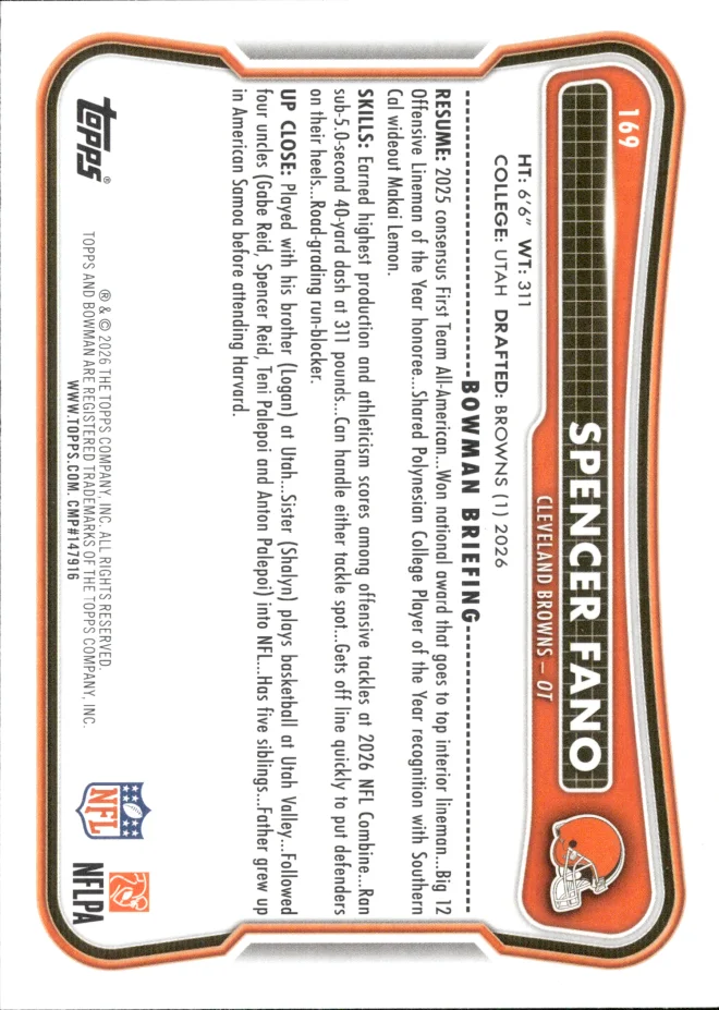 Spencer Fano card back