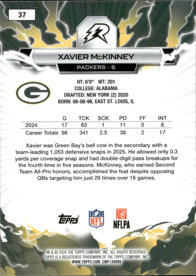 Xavier McKinney card back