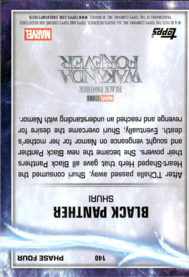 Shuri / Black Panther card back