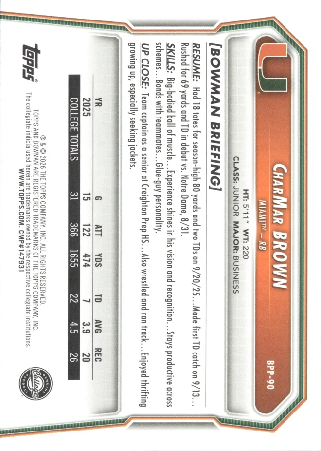 CharMar Brown card back
