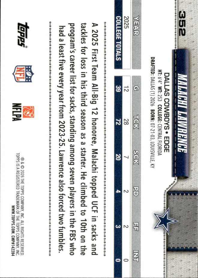 Malachi Lawrence card back