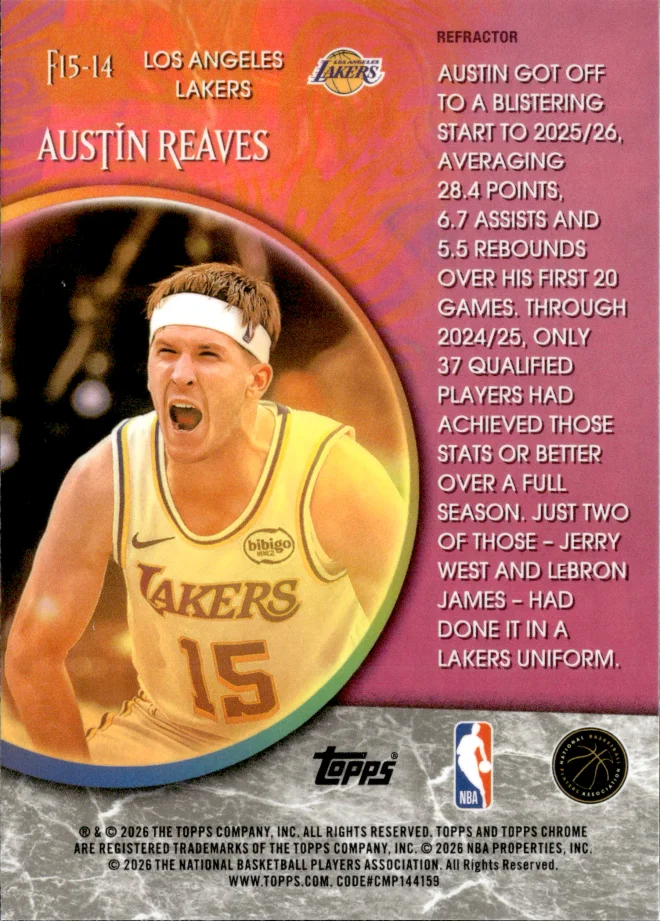 Austin Reaves card back