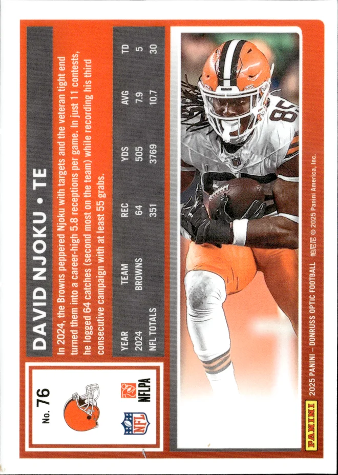 David Njoku card back
