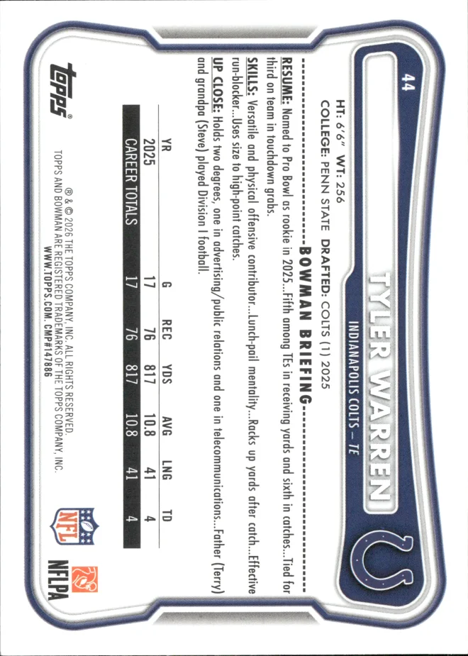Tyler Warren card back