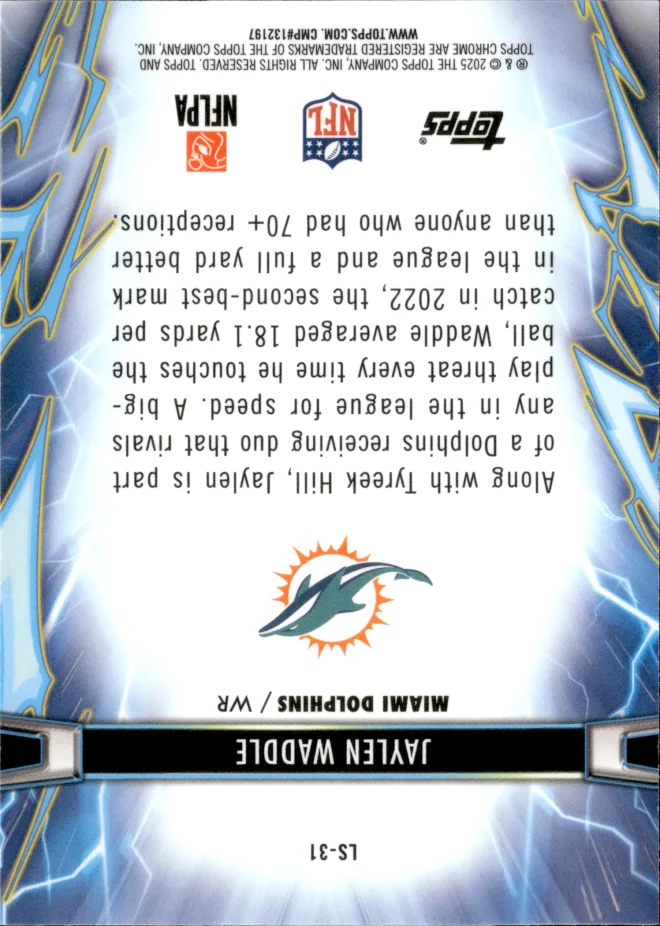 Jaylen Waddle card back