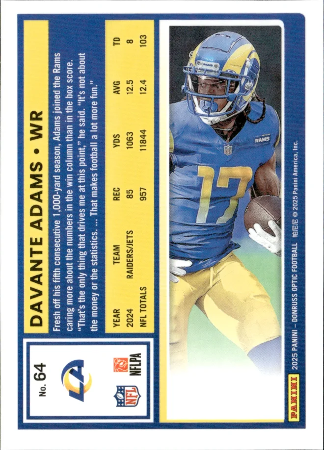 Davante Adams card back