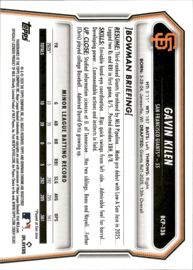 Gavin Kilen card back