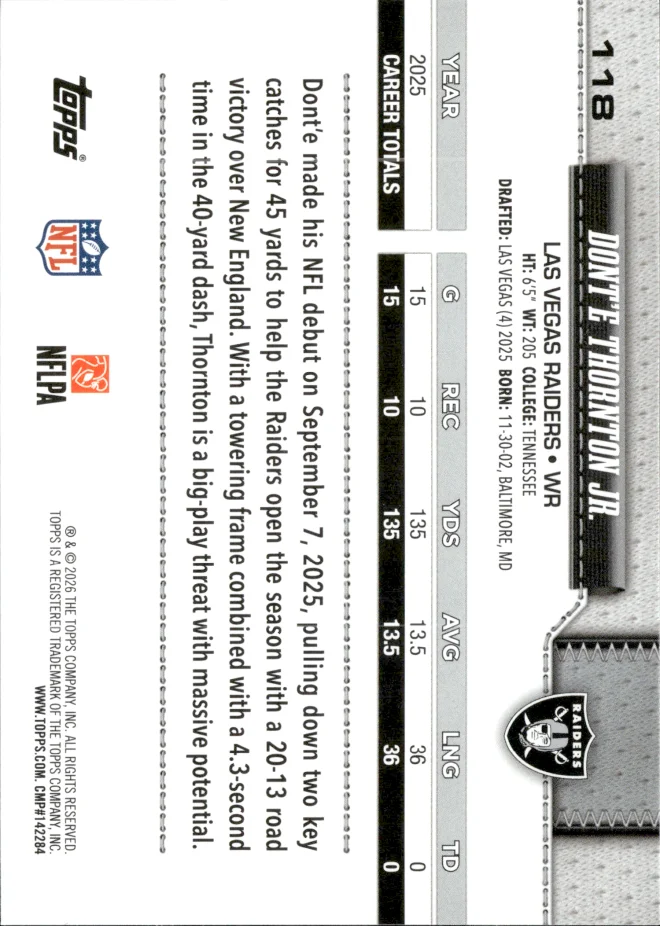 Dont'e Thornton Jr. card back