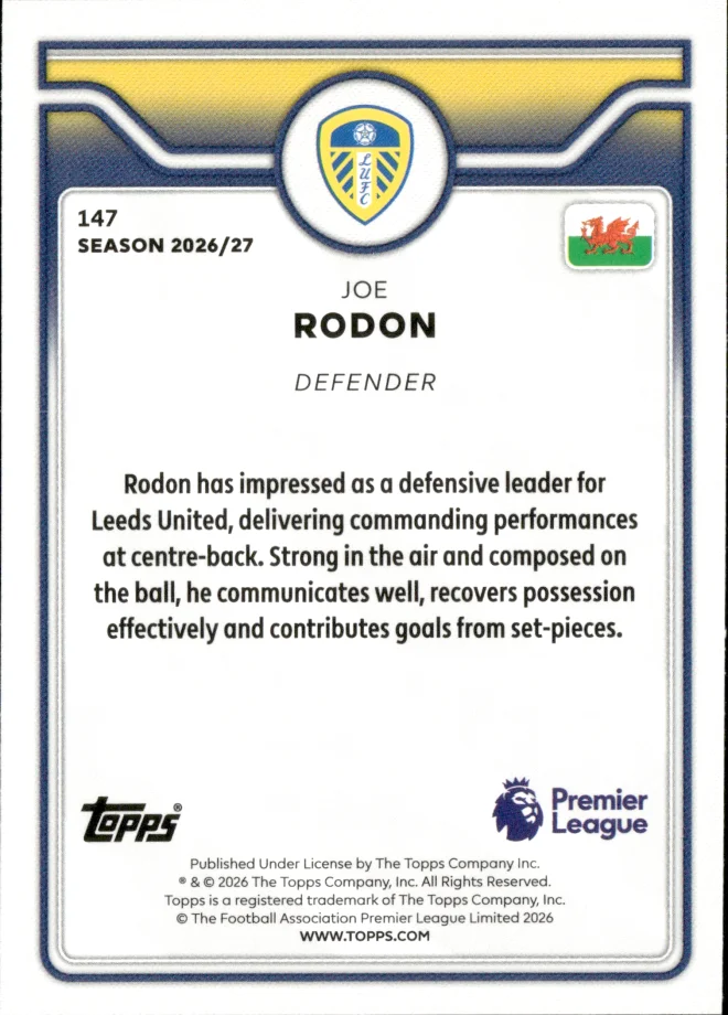 Joe Rodon card back