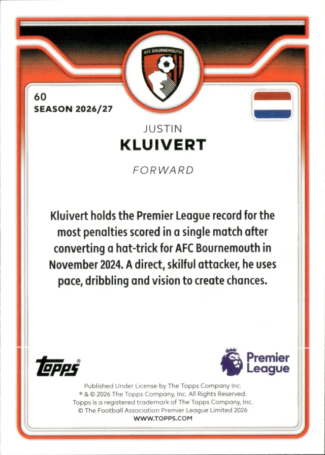 Justin Kluivert card back