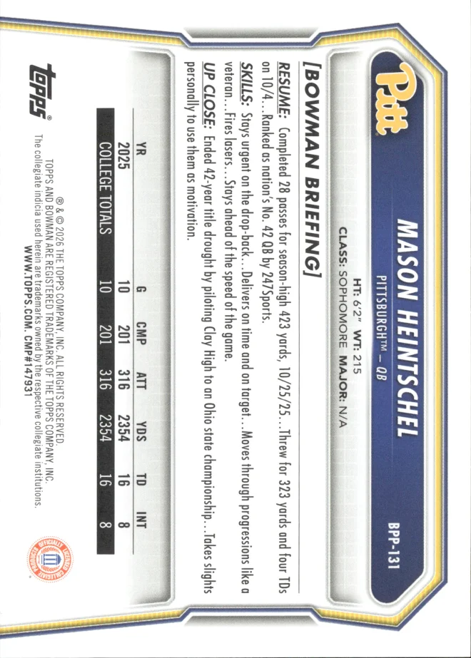 Mason Heintschel card back