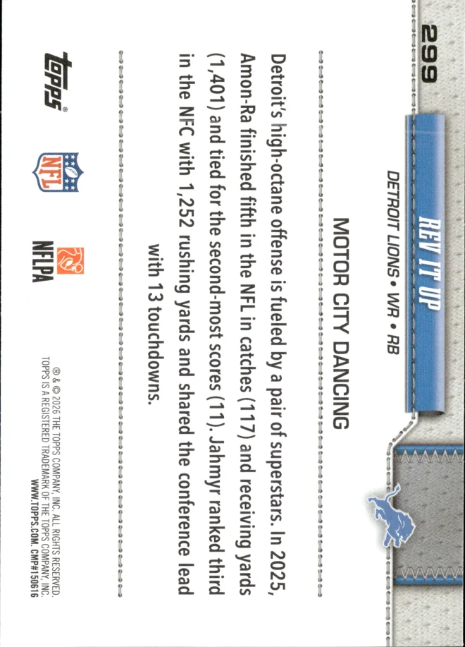Amon-Ra St. Brown / Jahmyr Gibbs card back
