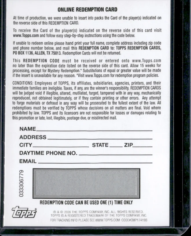 Chase Burns card back