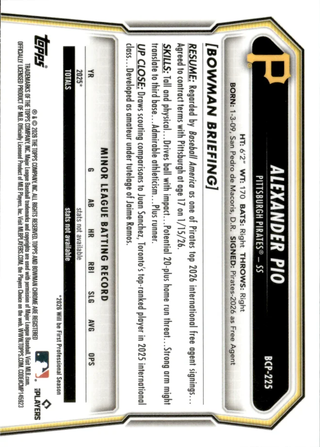Alexander Pio card back