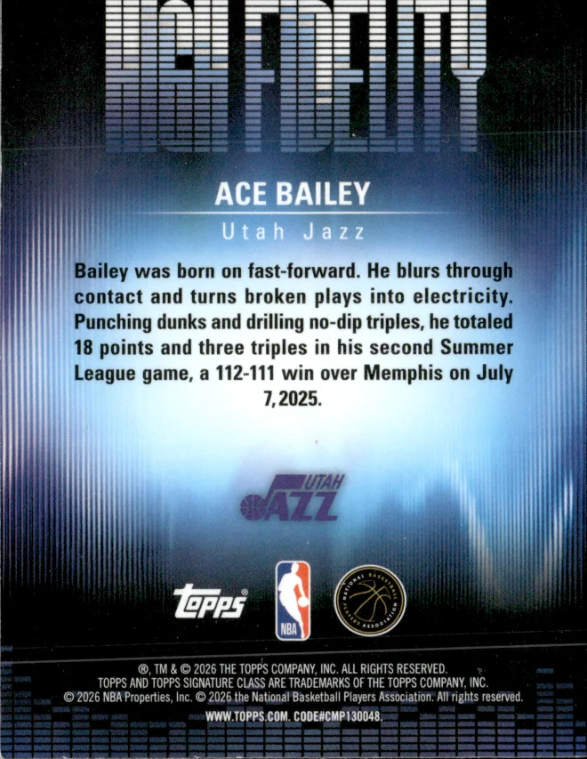 Ace Bailey card back
